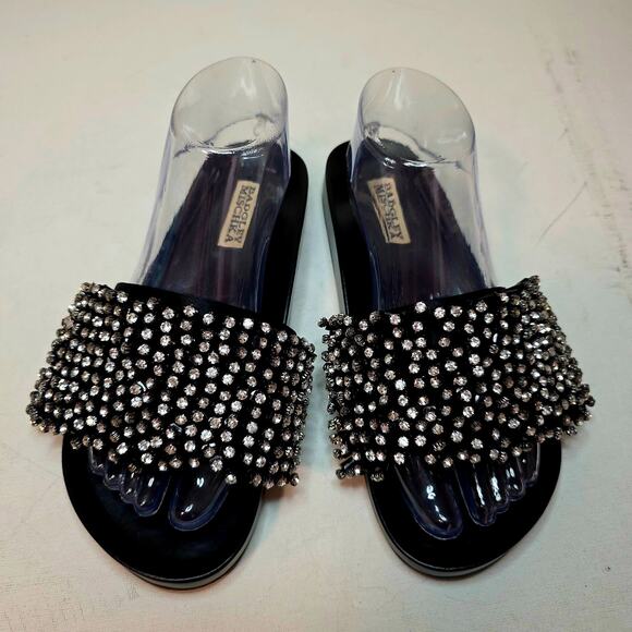BADGLEY MISCHKA SZ 7 Horton SilverBlings 3D jewels Dress Slide SlipperDesigner - Picture 2 of 13
